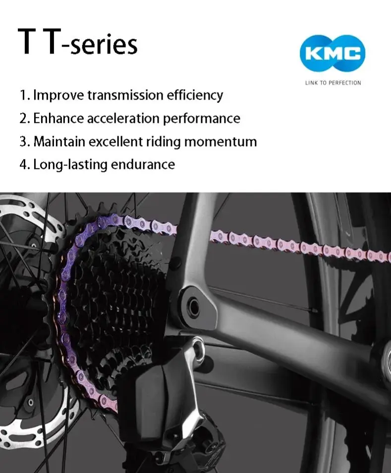 KMC X11TT X12TT 레이스급 자전거 체인 초경량 반중공 체인 특허받은 더블 X-브리지 디자인