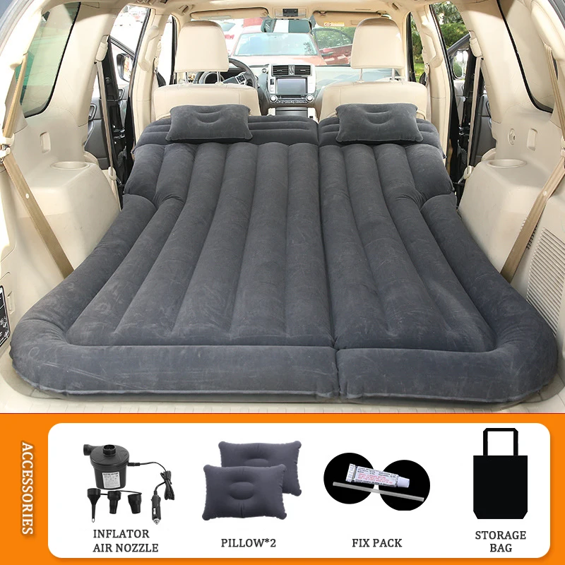 Car Trunk Back Seat Rest Travel Bed (SUV Straight Pull With Flocking