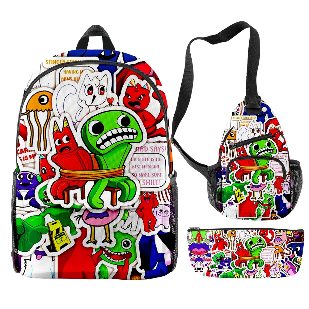 

Game Garten of Banban 2023 New Backpacks 3 Pieces Sets Zipper Daypack Unisex Traval Bag Student School Bag