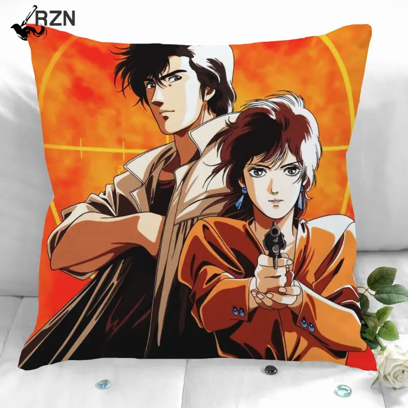 

Animation City Hunter Pillow Cover Bedroom Home Office Car Sofa Decorative Pillowcase Square Zipper Pillow Cases 45x45cm