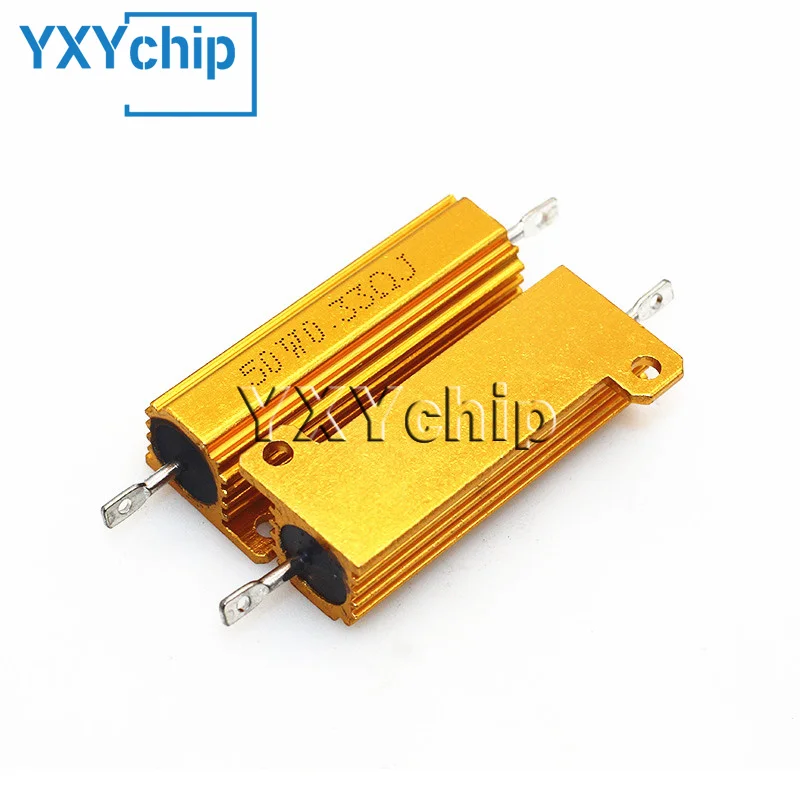 RX24 50W Aluminum Power Metal Shell Case Wirewound Resistor 3.3 4 4.7 5 6 7 8 9 10 12 15 18 20 22 25 30 33 40 47 50 51 60 R Ohm image_2