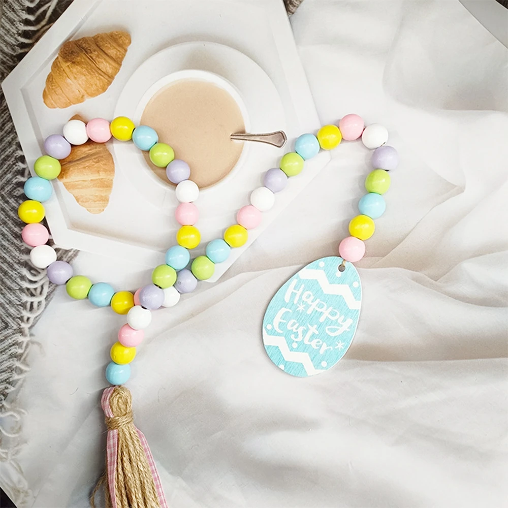 EasterWoodBeadGarlandEasterTieredTrayDecorationHangingGarlands