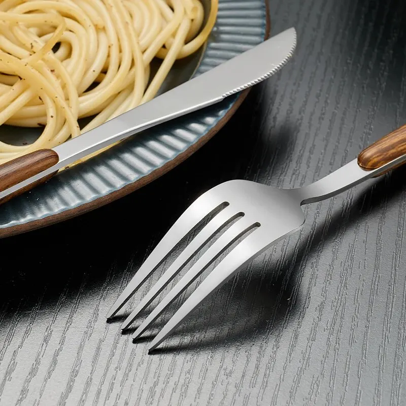 4pcs Stainless Steel Imitation Wooden Handle Cutlery Set Dinnerware Clamp 4 4pcs
  Stainless Steel Imitation Wooden Handle Cutlery Set Dinnerware Clamp - Image 4