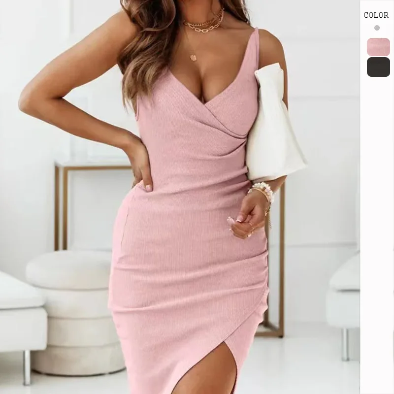 

High Quality 2023 Sexy Women Clothes Female Pure Color Splice Dress Elegant Beautiful Pleated Skirt Spring Summer Traf Y2k Girl