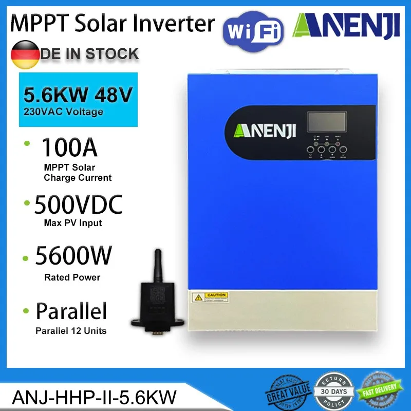 3600W 6200W Grade Tie/Off Grade Inversor Solar Híbrido 6.2KW 48V 120A MPPT  Controlador Solar 90-450VDC PV Entrada Com Wi-Fi