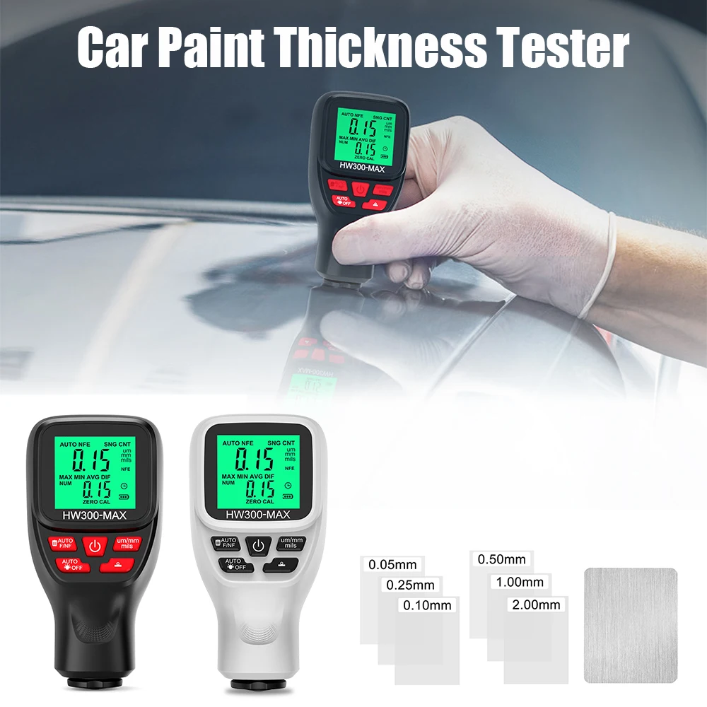 

HW300-MAX Car Paint Film Automatic Thickness Gauge Coating Thickness Gauge High Precision Car Paint Thickness Tester 0-2000um