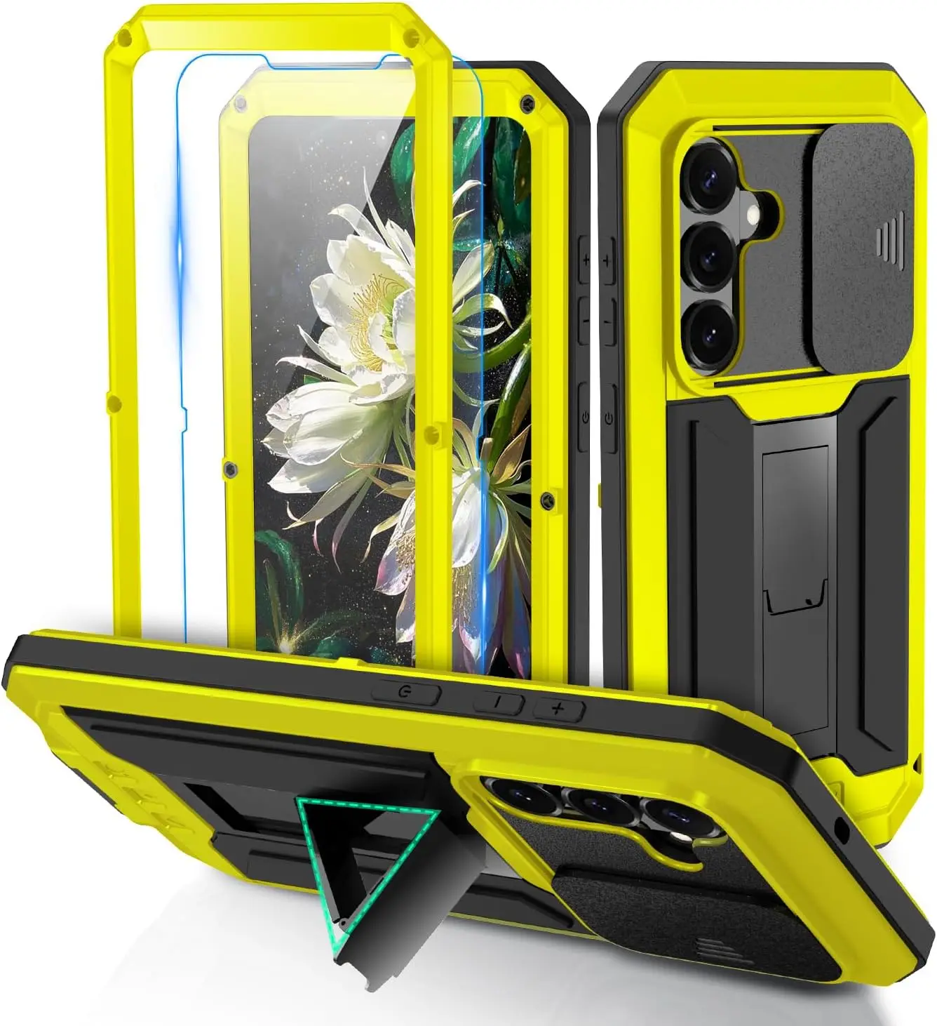Heavy Duty Military Grade Shockproof Aluminum Case with Built-in Stand and Camera Protection