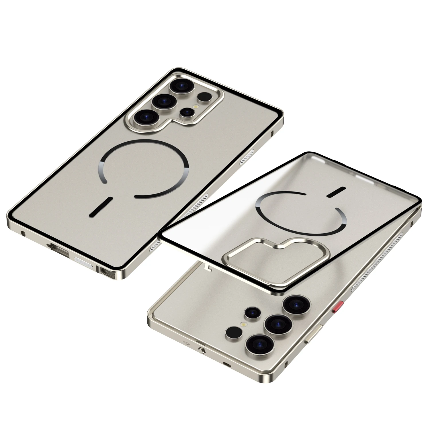 Slim Aluminum Alloy Magnetic Back Cover with Transparent Heat Dissipation Design
