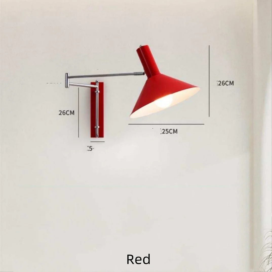 Modern Swing Wall Lamps Loft Adjustable Head Wall Lights Surface Installation Reading Wall Sconces E27 Indoor Wall Lamp 85-260v