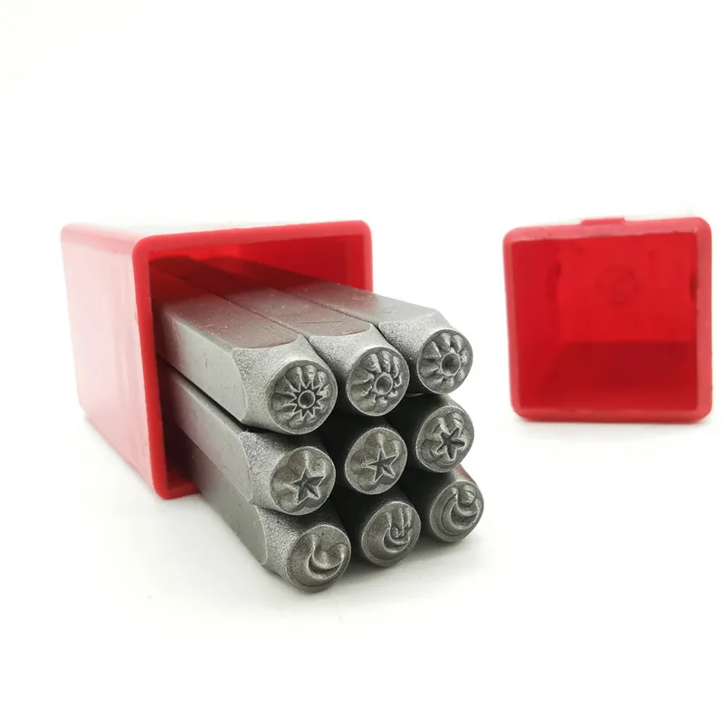3mm Metal Stamping Set Moon Start Sun Patterns Jewelry Stamps Leather Punching Kit Emboss Silver Aluminum Bracelet Ring leather craft stamps leather letter punch alphabet number stamp set