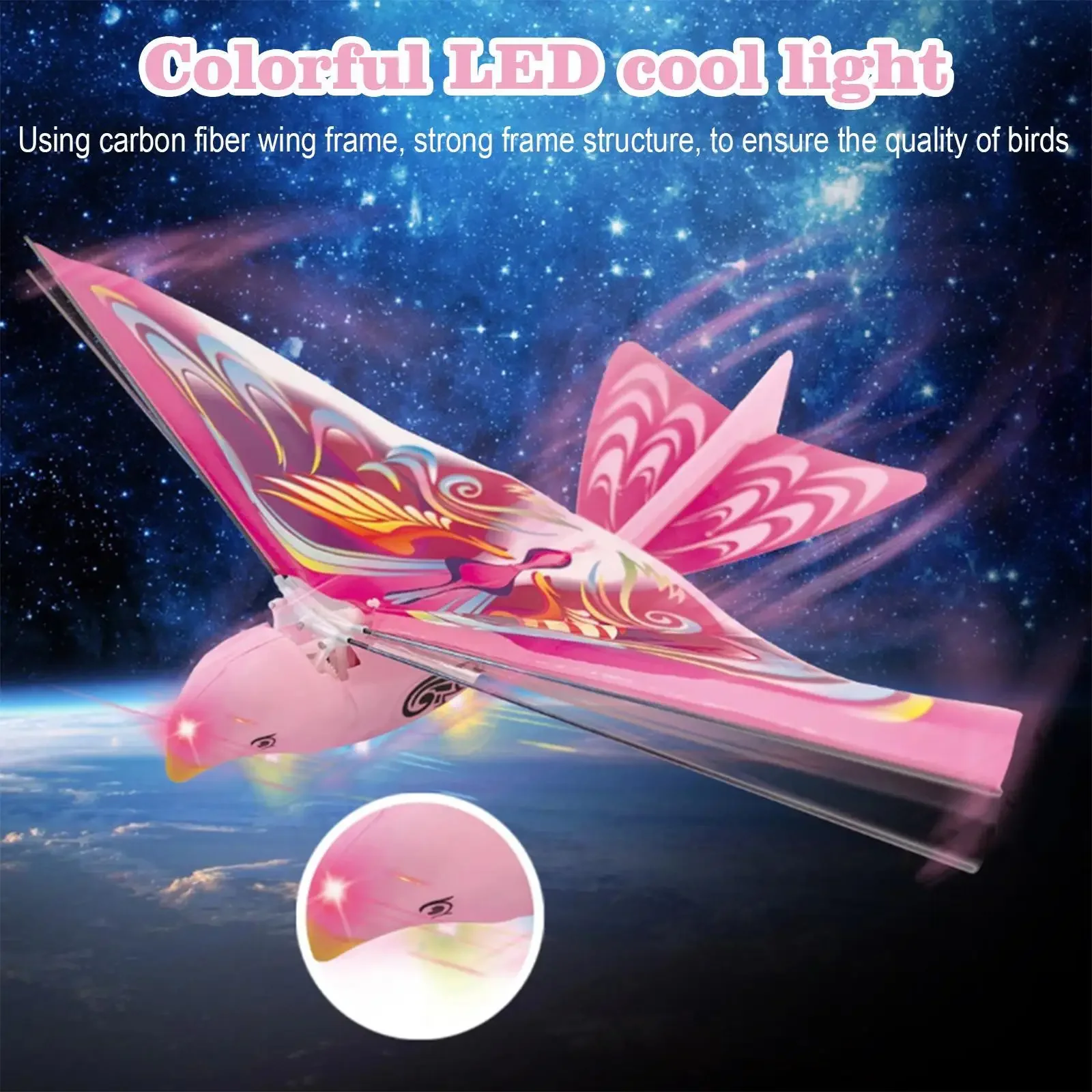 Novelty Light-up Flying Birds Outdoor Sky Birds Flying Toys Led Light-up Electric Toys Birds Throwing Hovering Kids Outdoor Toys 4