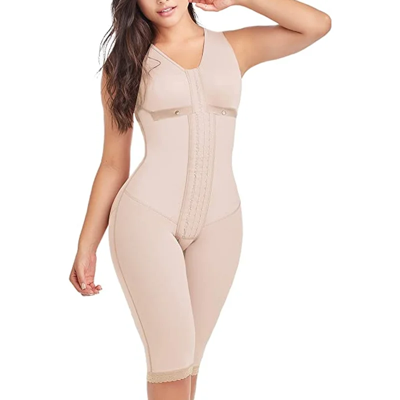 Women' Corset Waist Trainer Tummy Control Hook And Eye Closure Breast Support Butt Lifter Long Bodysuit Shapewear