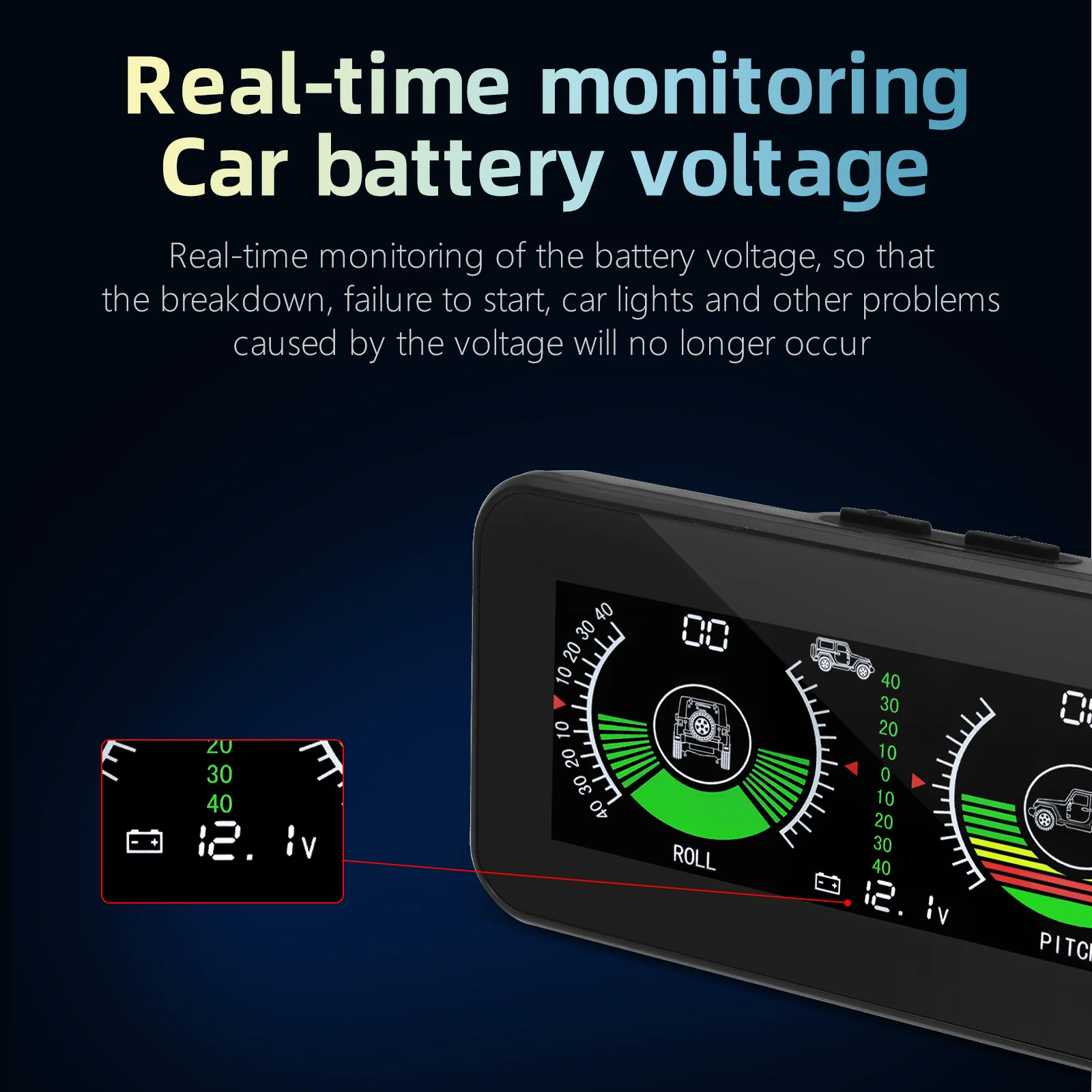M50 GPS Smart Inclinometer Off-road 4X4 Car Digital Display Tilt Roll Pitch Angl