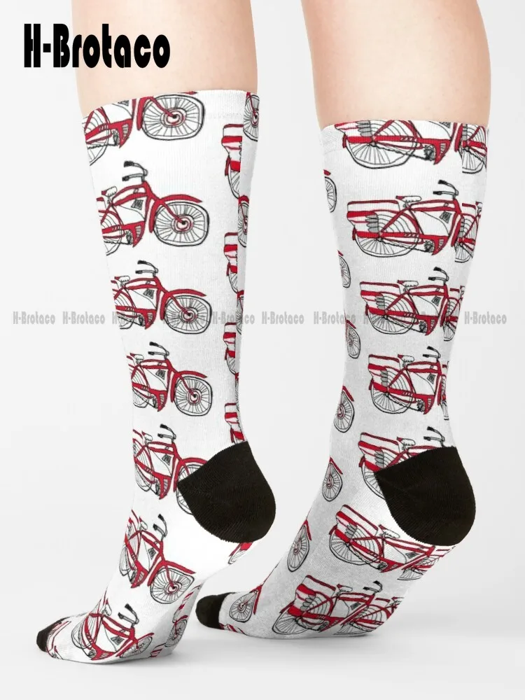 

Pee Wee Herman'S Bike Socks Black Socks Custom Gift Harajuku Street Skateboard Socks Teen Youth Socks 360° Digital Print Casual