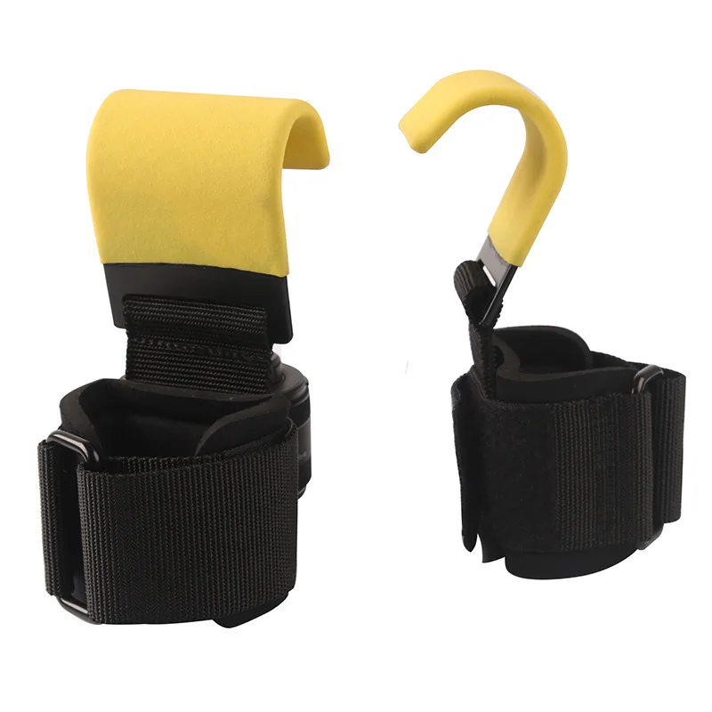FitDA Gewichtheffen Haken Paar, Gewichthefhaken Met Antislip Rubberen Coating, Gewatteerde Polssteun 5mm Neopreen, Weightlifting Hooks Voor Deadlifts, Pull Ups, Krachttraining - 600 LBS (272kg