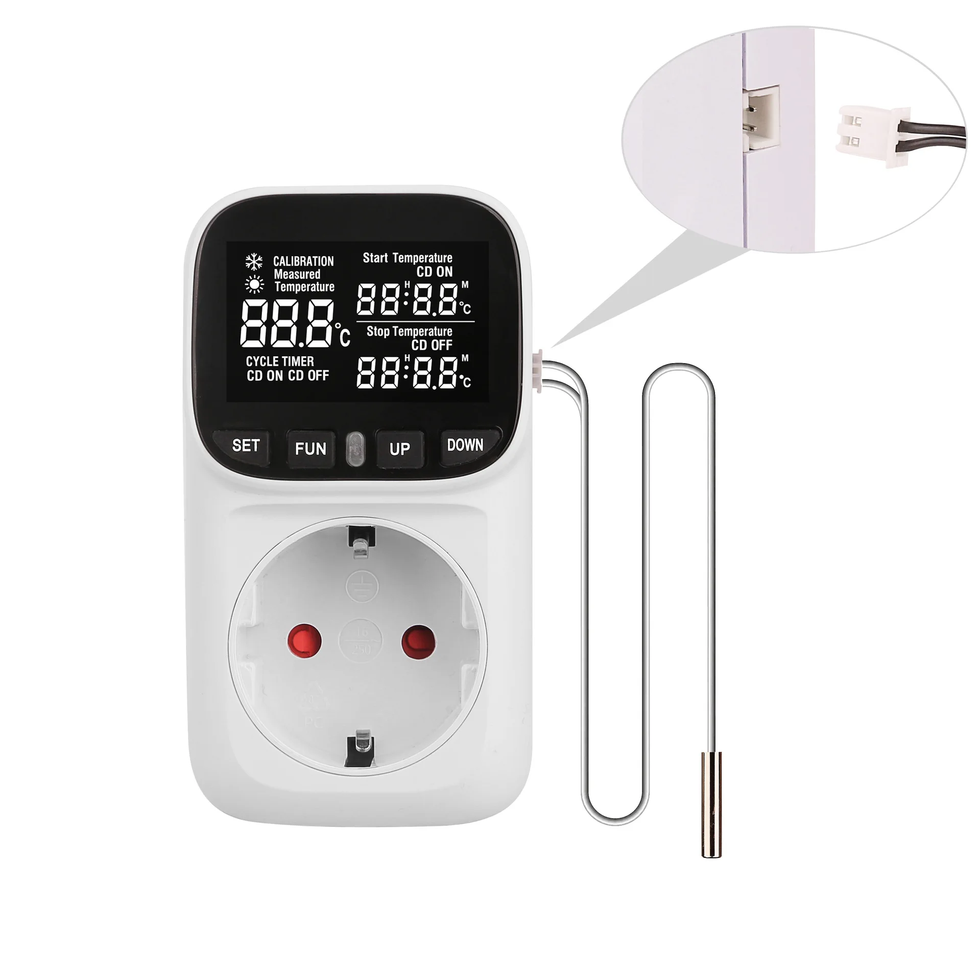 Digital Temperature Controller Socket Thermostat EU Plug With Timer Switch Heating Cooling For Refrigerator Aquaculture