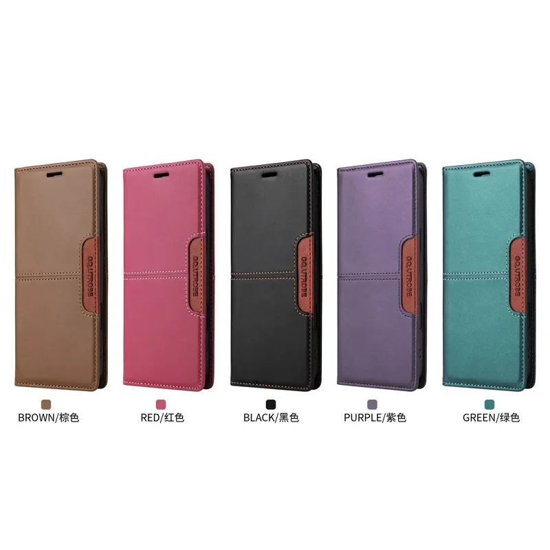 Magnetic Anti-theft Leather Wallet Phone Case with Card Holder and Flip Cover