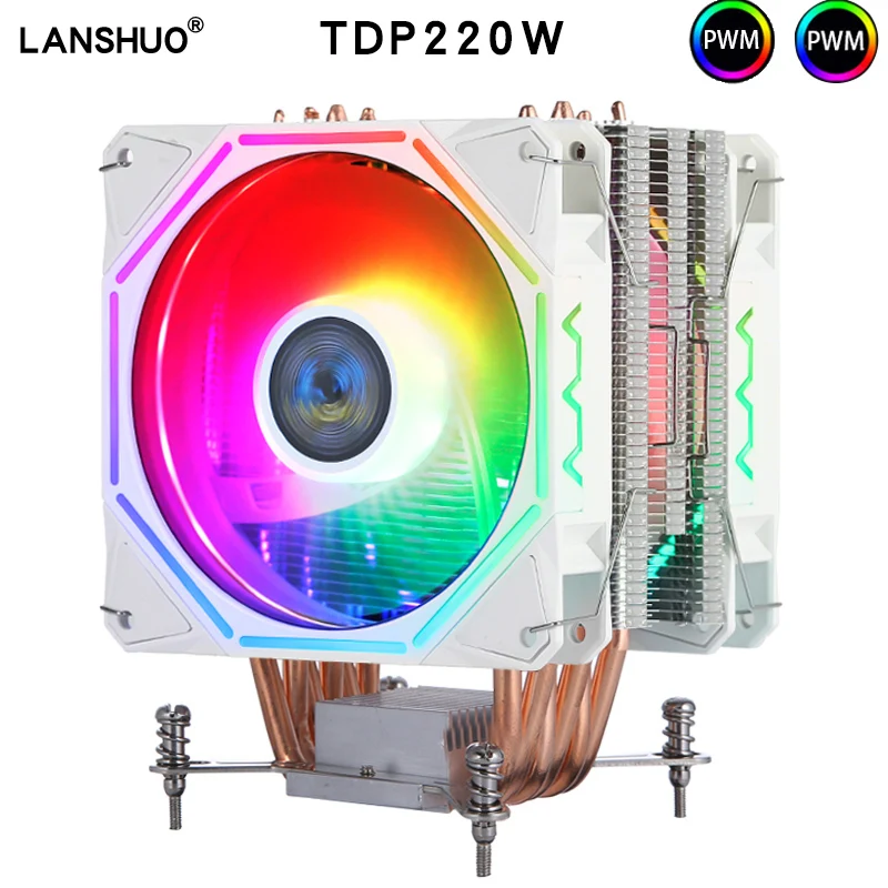 Lanshuo-cpu X97 2011v3 v4 Cpu Cooler Heat Pipe 120 mm Rgb Led X79 X99 X299 Novidades