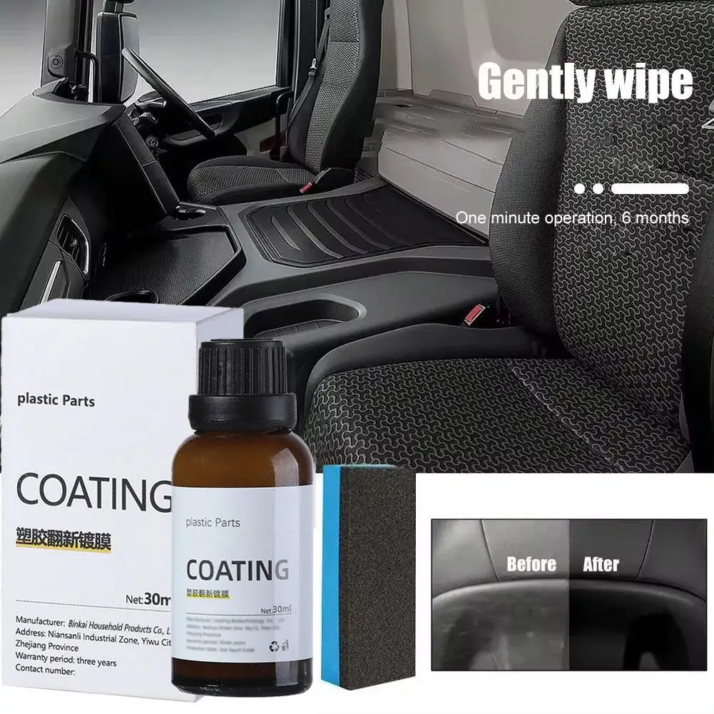 

Plastics Parts Crystal Coating Plastics Trim Restorer For Cars Maintenance Agent Plastics Restorer Sponge Waterproo G1M5