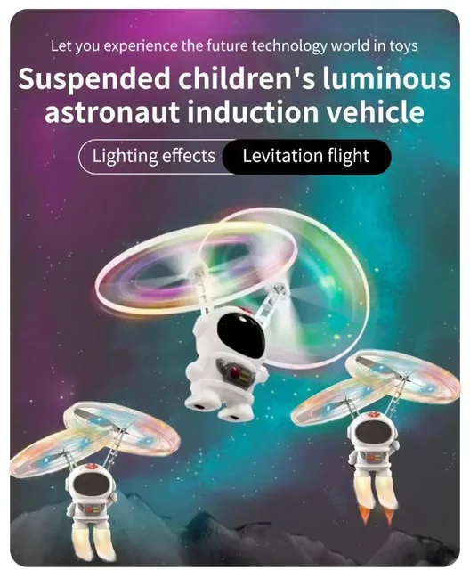 Drone Robot Volante A Induzione - Controllo A Gesti Con Luci LED, Ricaricabile USB