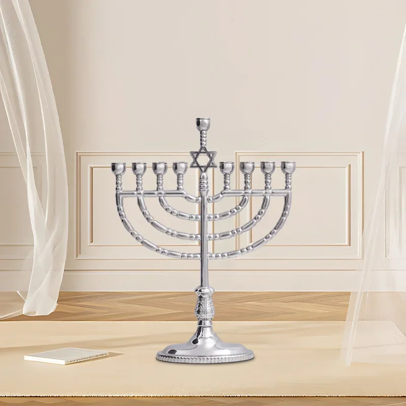 Jerusalem Temple 9 Branch Jewish Candle Holder Hanukkah Fastival Menorah