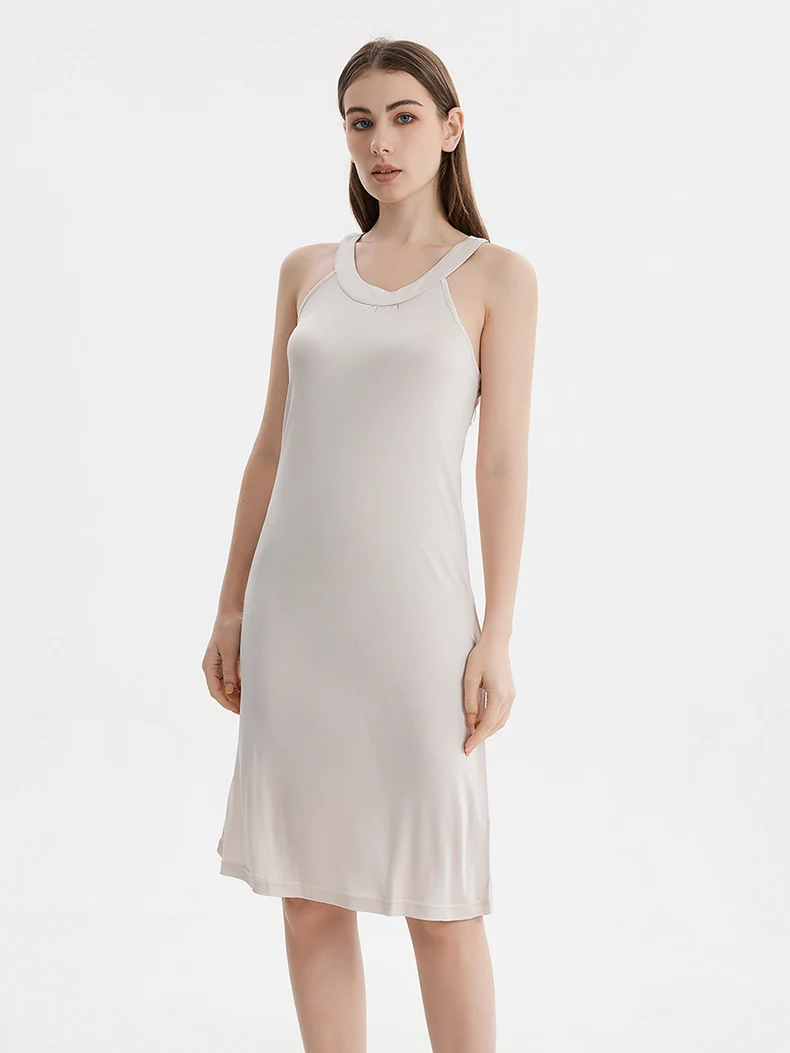 SuyaDream Women Solid Dresses Knitted Real Silk Halterneck Off Shoulder Mid Dress 2026 Spring Summer Elegant Clothes Green White