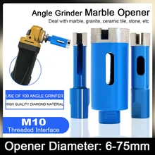 

6-75mm Hole Opener Diamond M10 Angle Grinder Drill Bits Hole Saw Drilling Cutter Bits for Glass Marble Granite Tile Ceramic