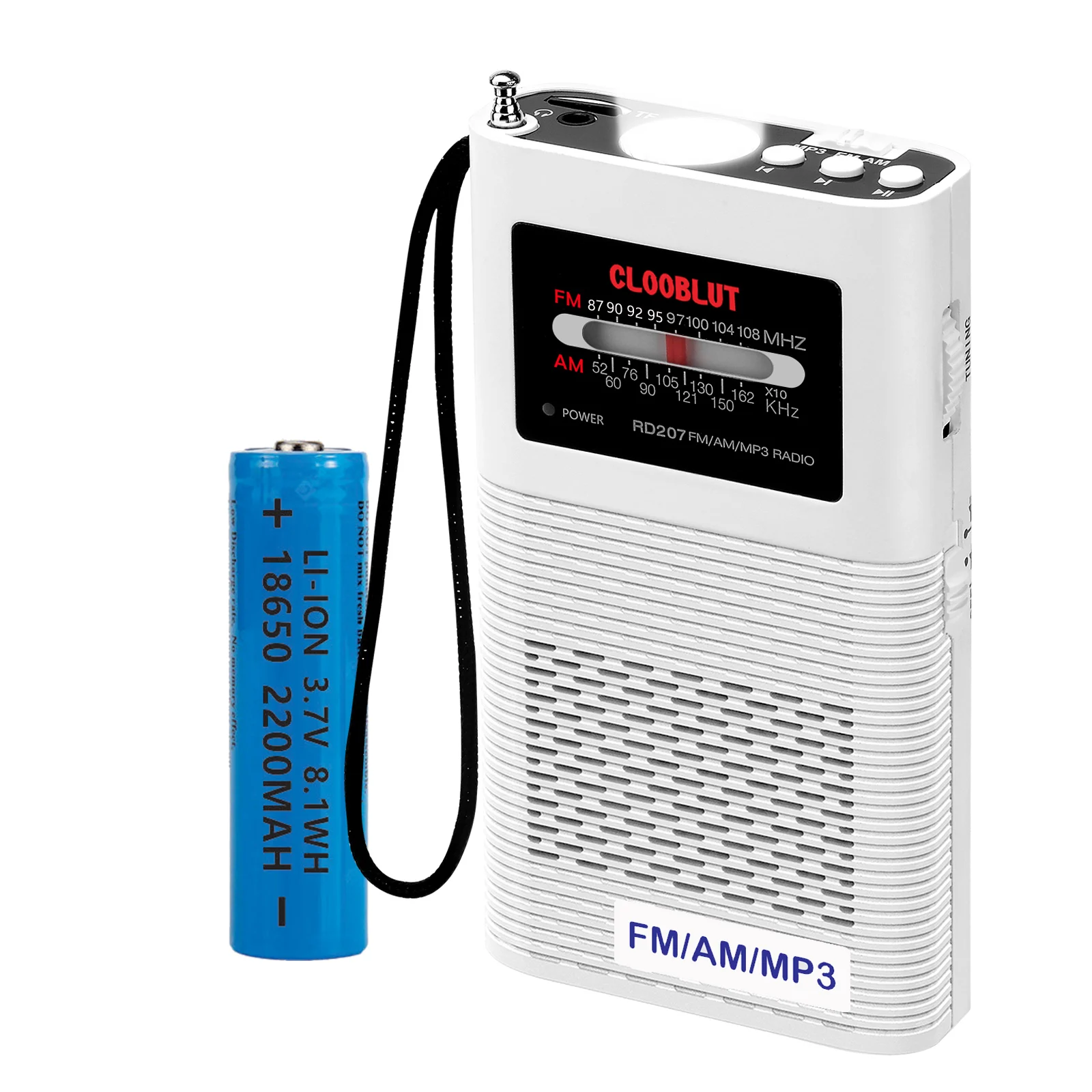 Rádio portátil am/fm/mp3 player com lanterna 2200mah a pilhas, antena ...