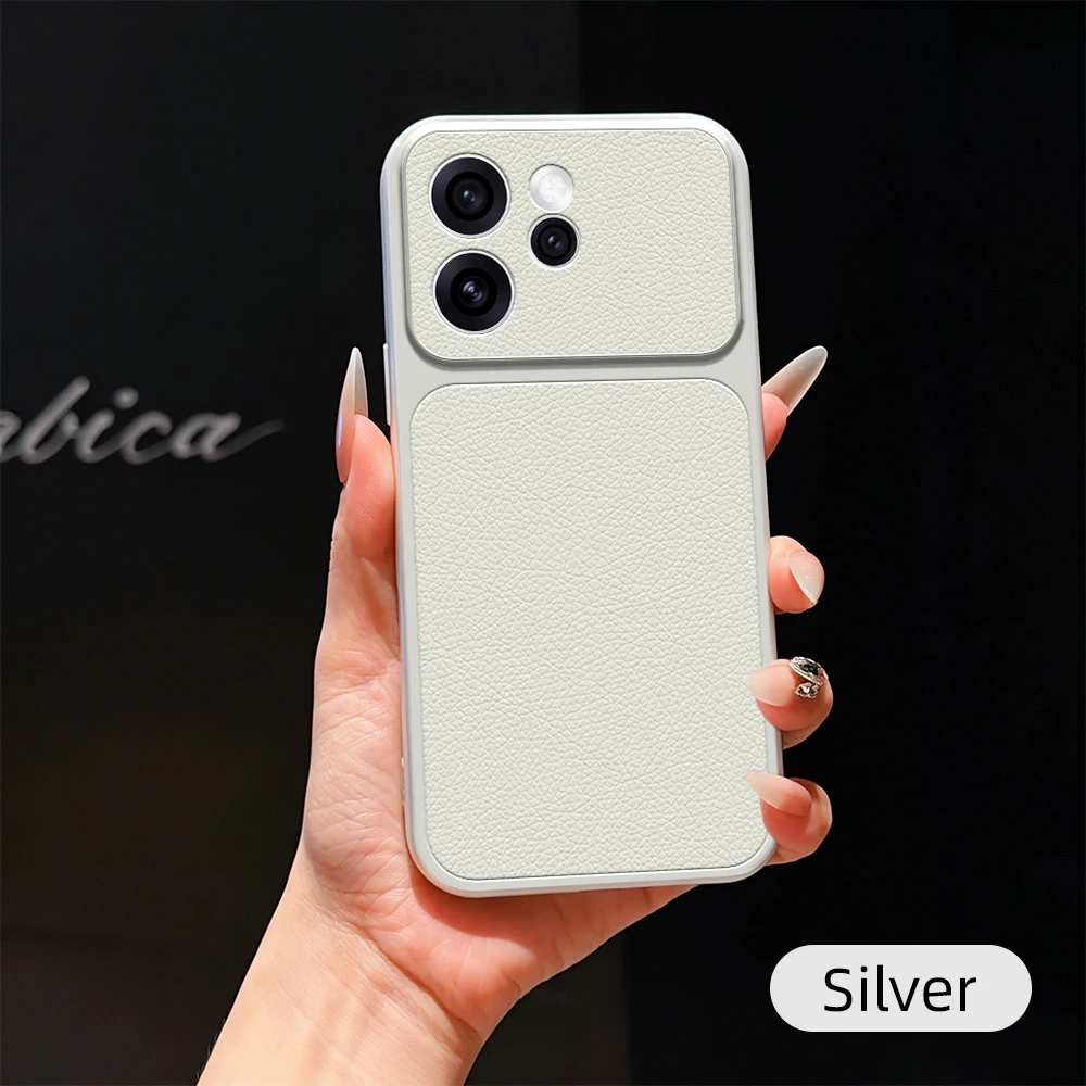 Luxury Matte Leather Back Cover with Lens Protection