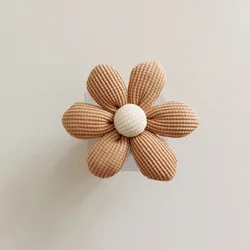 Floral Wooden Wall Hook - Minimalist Towel & Coat Holder for Nordic Kids Room Decor (Khaki)