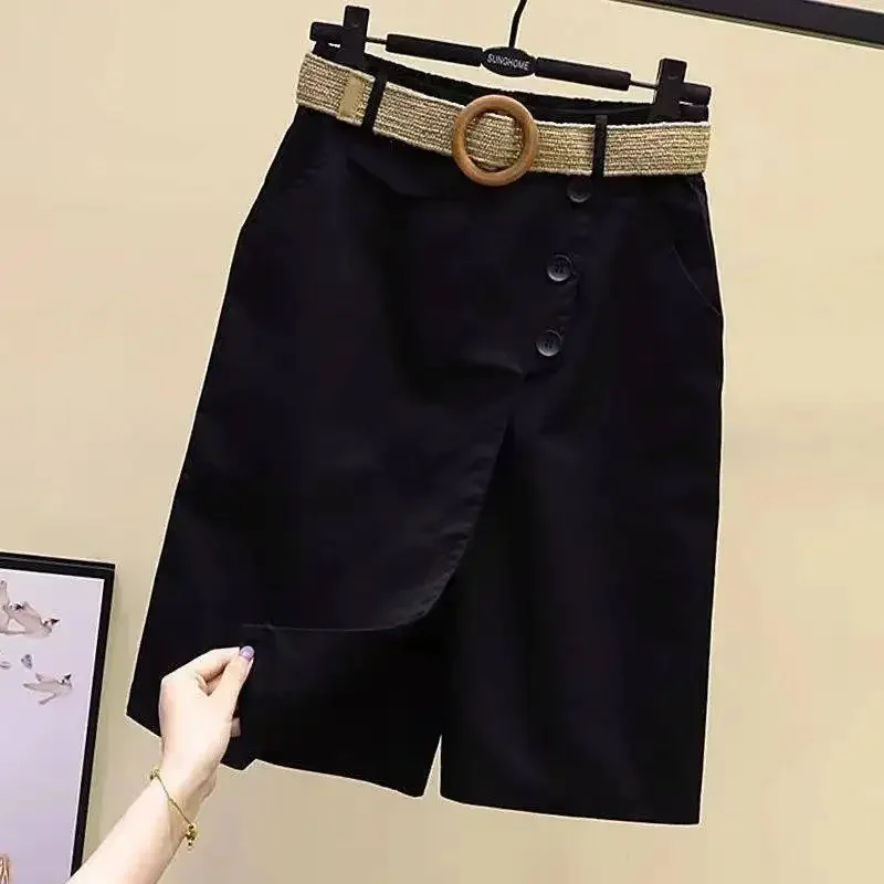 Ins Skirts Pants Women Autumn Solid Asymmetric Trendy Design Simple High Waist Korean Elegant Leisure All-Match Streetwear Chic