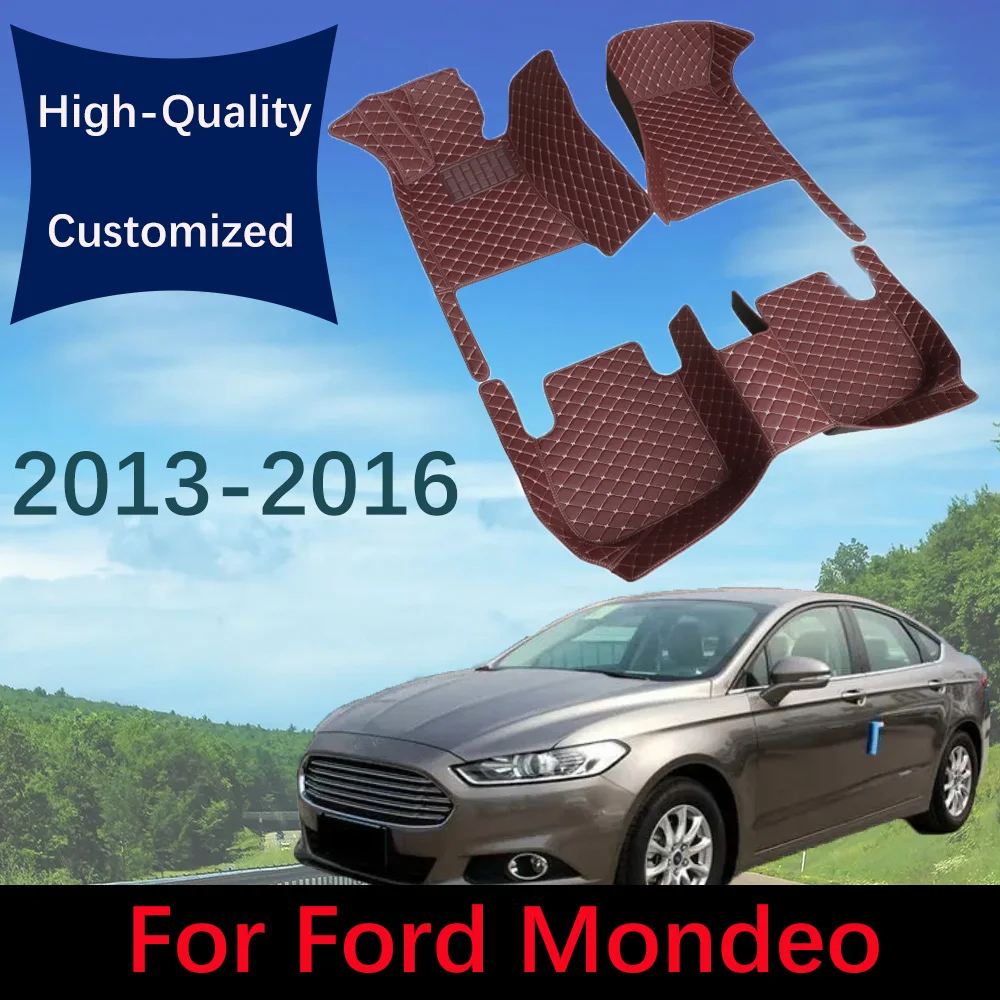 

Кожаные автомобильные коврики на заказ для Ford Mondeo 2013 2014 2015 2016 автомобильный коврик коврики автомобильные подкладки для ног аксессуары для интерьера