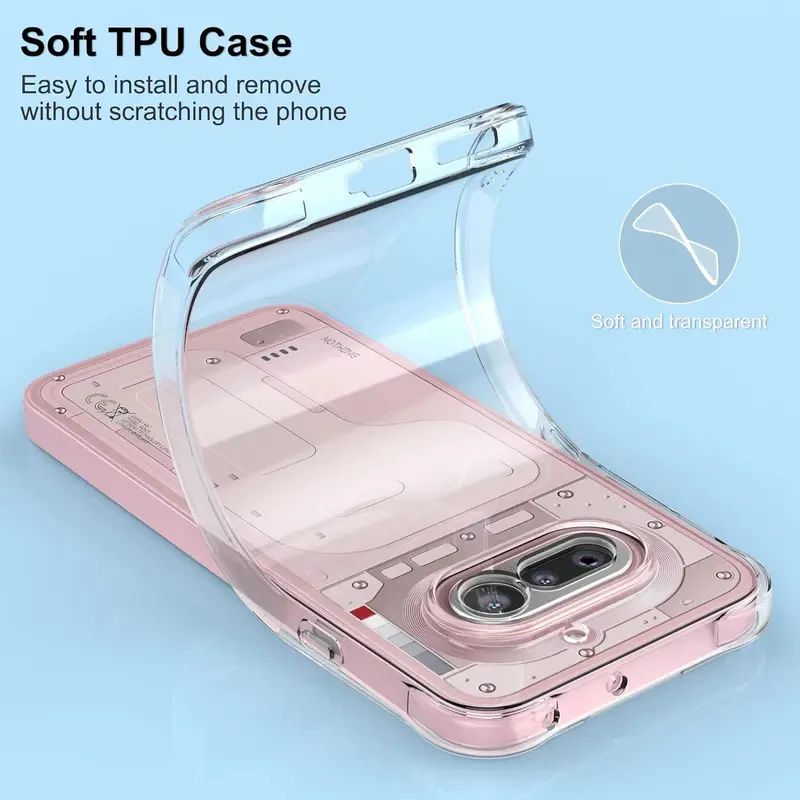 Reinforced Corners Shockproof Soft Clear TPU Back Cover Case