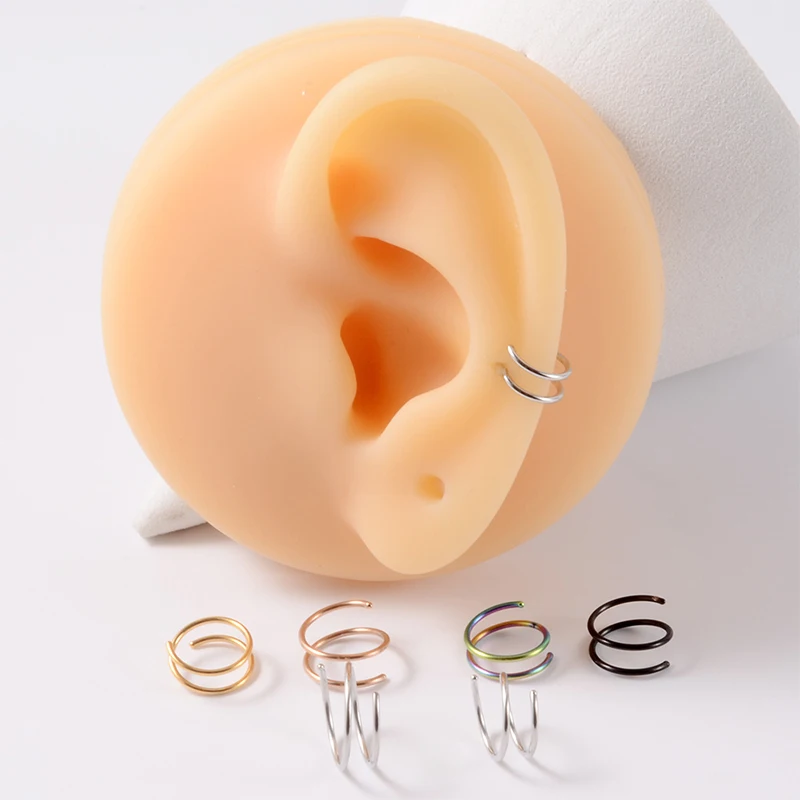 Nose Rings 1 Pcs 8mm Spiral 316L Stainless Steel Cartilage Earrings Body Piercing Jewelry