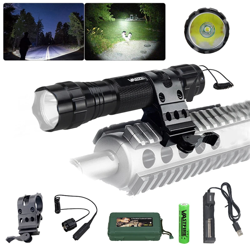 

80000LM Professional LED Flashlight for Hunting Tactical Night Scout Lights Set L2 Fish Light USB Rechargeable Waterproof Torch