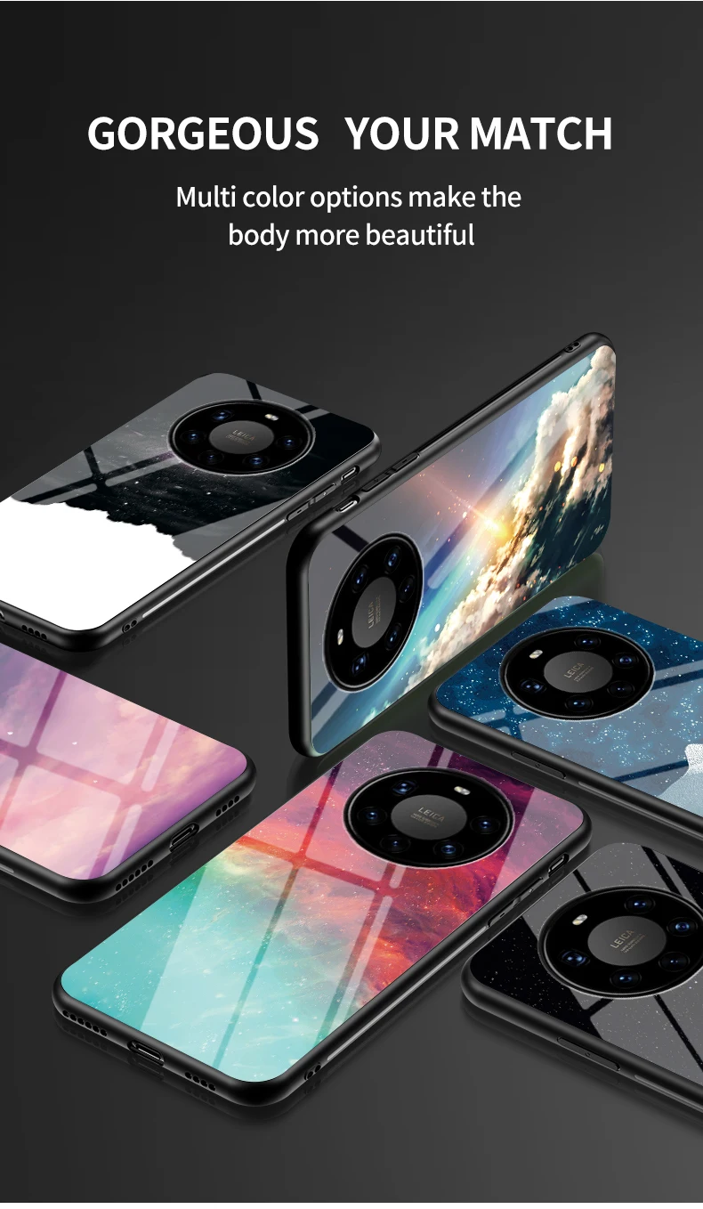 Mate 40 RS Glashülle DECLAREYAO Luxus-Hartspiegelhülle aus gehärtetem Glas für Huawei Mate 9 10 20 30 40 Pro+ 10 20 Lite C_voghion.com