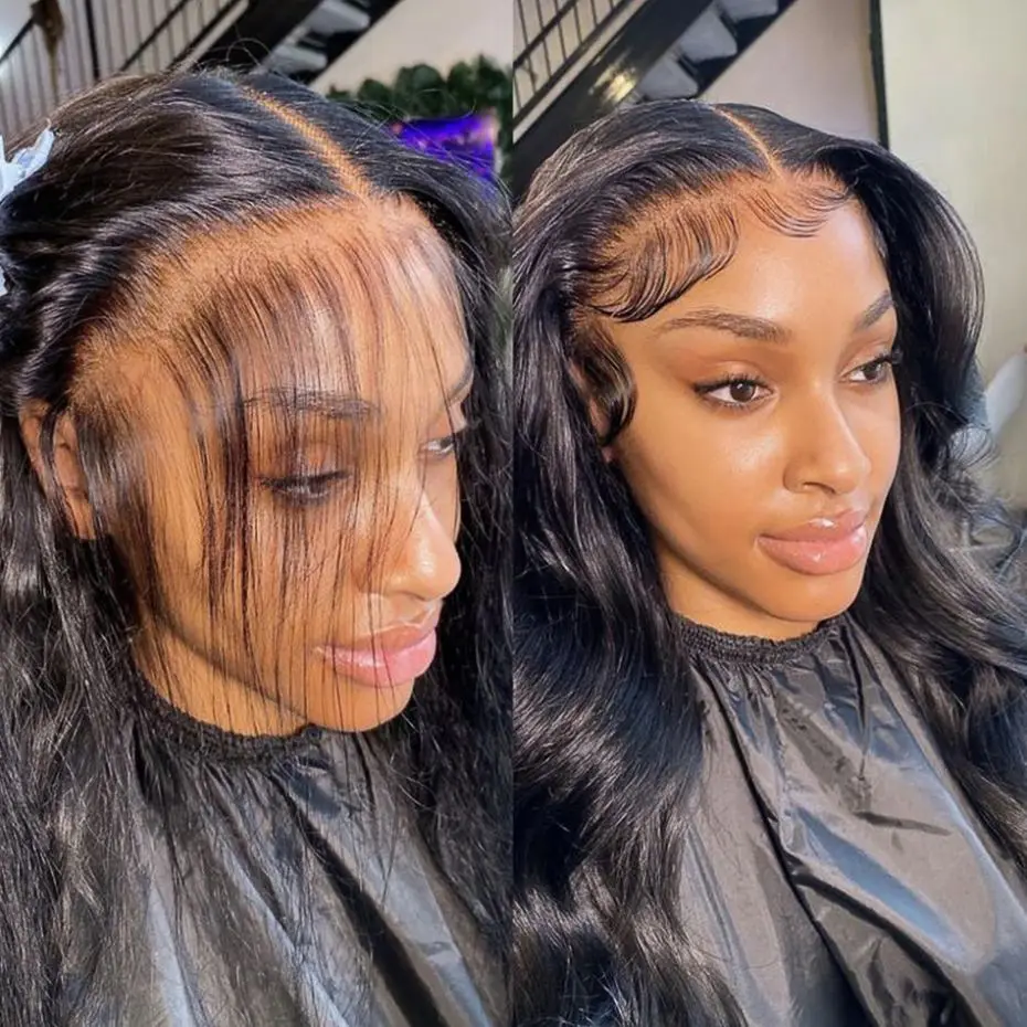 13x4 Body Wave Transparent Lace Front Human Hair Wig 30 32inch 4x4 Lace Closure Wigs PrePlucked Brazilian Hair For Women JARIN