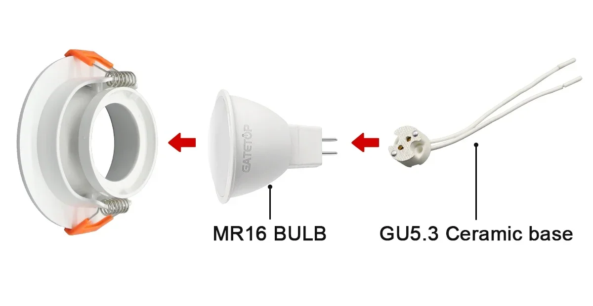Description Picture 6 of item1-20pcs Energy Saving 3W LED Downlight MR16 12V 24V Ceiling Spotlights Warm light Angle Adjustable Rotating Indoor Lighting