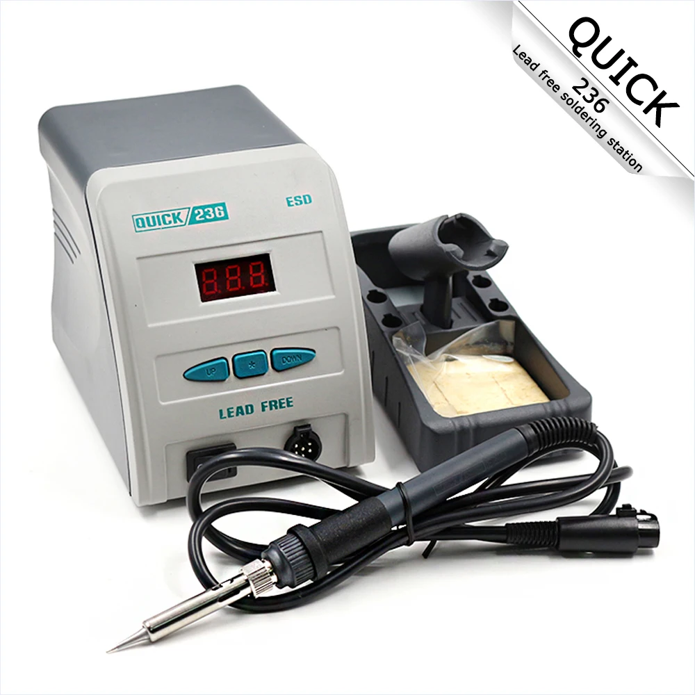 

QUICK 236 High Power Welding Station Intelligent Lead-free Digital Display Antistatic High Frequency Soldering Iron Repair Tool
