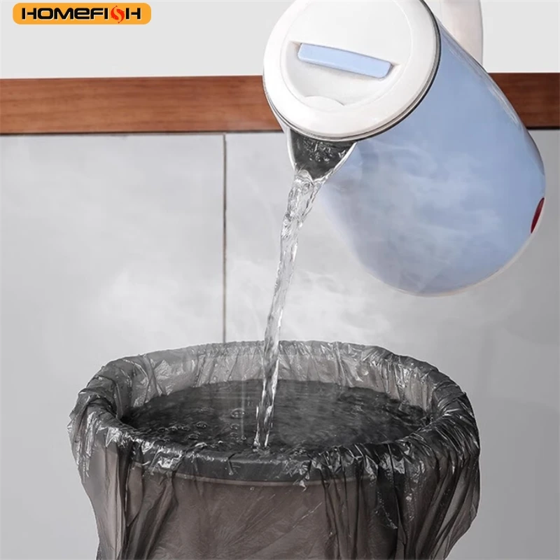 HOMEFISH Household Garbage Bag Drawstring Large Thickening Portable Pull Bag White Plastic Bag draw string bags drawstring bag 2