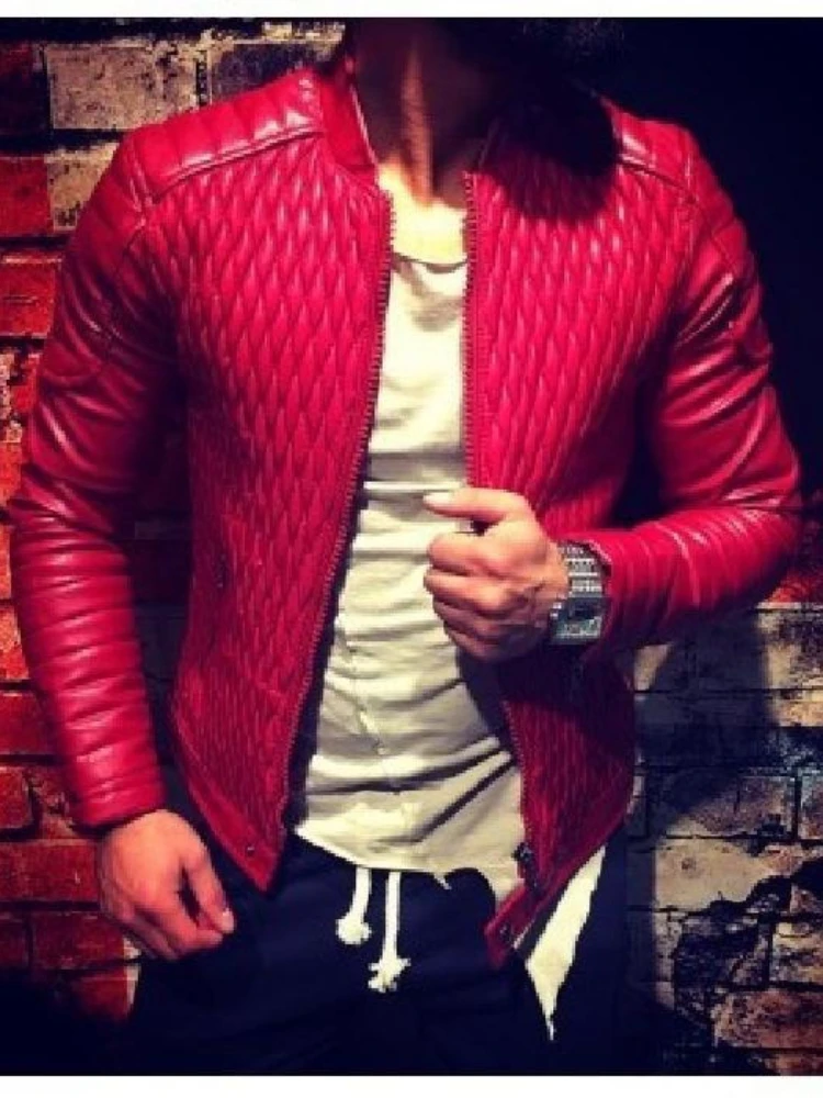 Men's Standing Zippered Cardigan Personalized Slim Fitting Solid Color Jacket Casual Jacket Men's Leather Jacket 2023 New Model