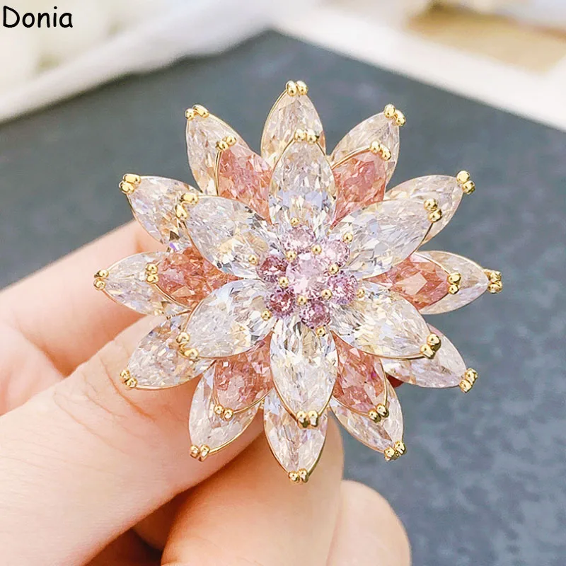 

Donia jewelry Fashion Copper Micro Inlay AAA Zircon Flower Brooch Court Brooch Jacket Accessories Scarf Bag Luxury Pin