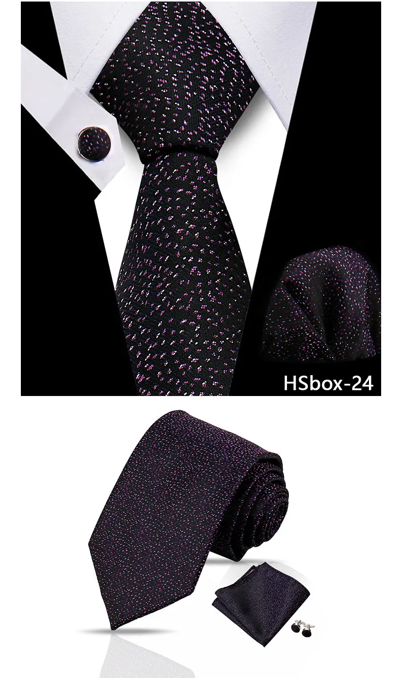 Mann Krawatte Set Luxus 8CM Krawatte Für Männer Business Einstecktuch Manschettenknöpfe 3 stücke Set Anzug Für Hochzeit bräutigam Trauzeuge Shirts Gravata – Detail 15