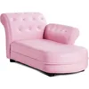 Kids Sofa, Pink Toddler Couch Princess Sofa with PVC Leather and Embedded Crystal, Upholstered Children Chaise Lounge 1