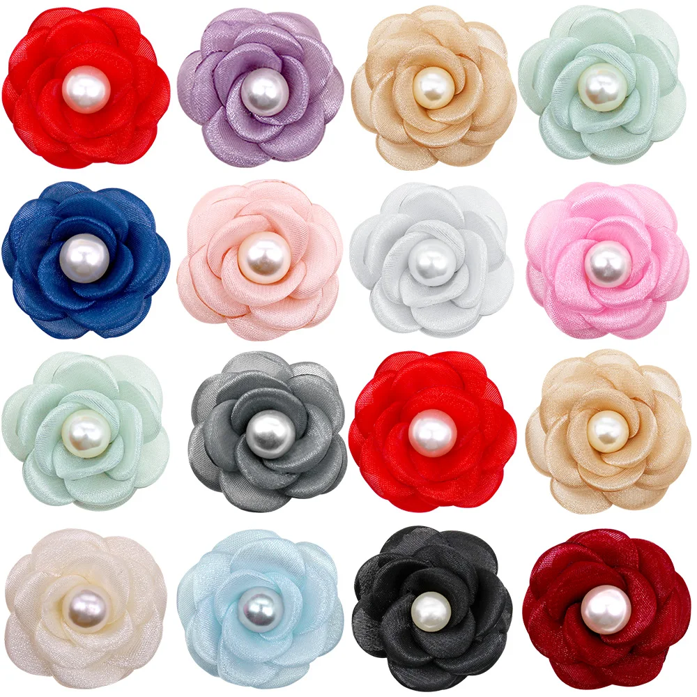 

20/50PS Flower Collar For Small Dog Cat Removable Bow Tie Collar Accessores For Dogs Pets Fashion Pearl Dog Grooming Accessories