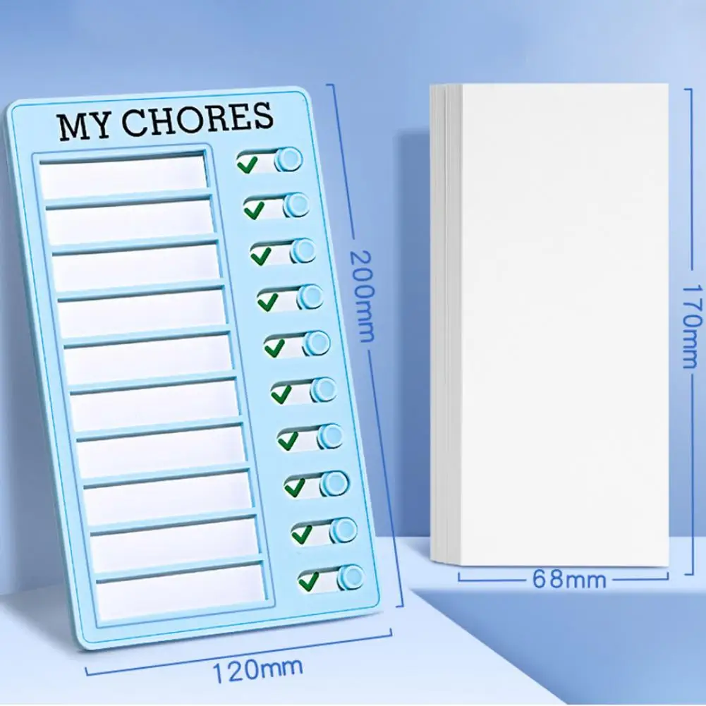Punch Board Adult Self-discipline Time Clock Sliding Clock with 100 White Cardboard Task Tracker Task Sheets Kids Habit Chart