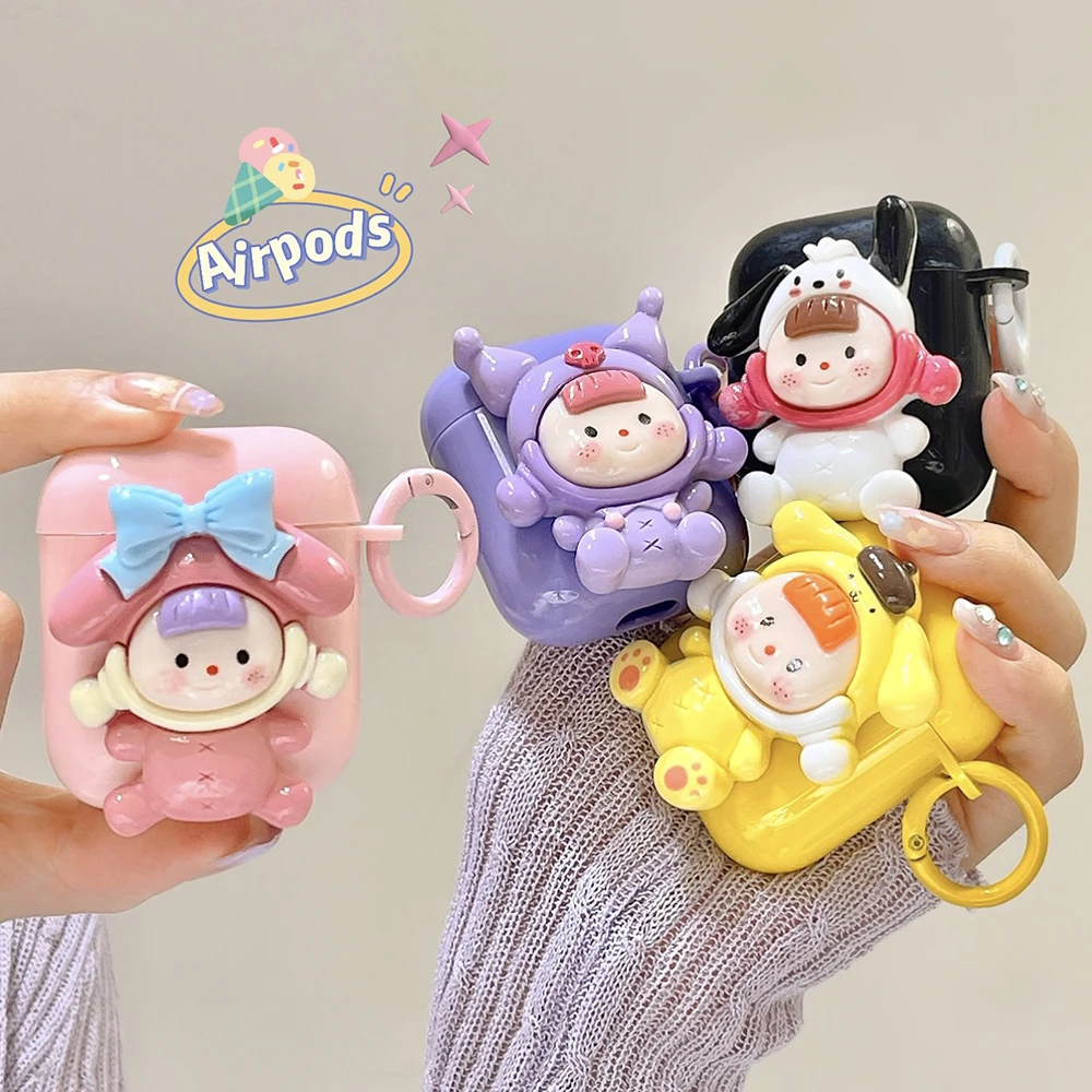 

3D cute Sanrio Kuromi for Apple AirPods 1 2 3 Case AirPods Pro 2 Case IPhone Earphone Accessories Air Pod Y2k Girl Cover