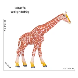 Wild Zoo Animal Action Figures Set - Includes Antelope, Giraffe, Panda, Pig, Elephant, and Tiger Figurines (Giraffe)