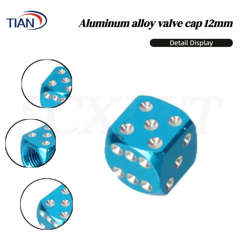 Stylish Dice Design Tire Valve Stem Caps - Dustproof Air Valve Covers