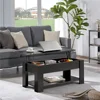 Modern 39in Lift Top Coffee Table with Hidden Compartment & Storage for Livingroom, Black 2